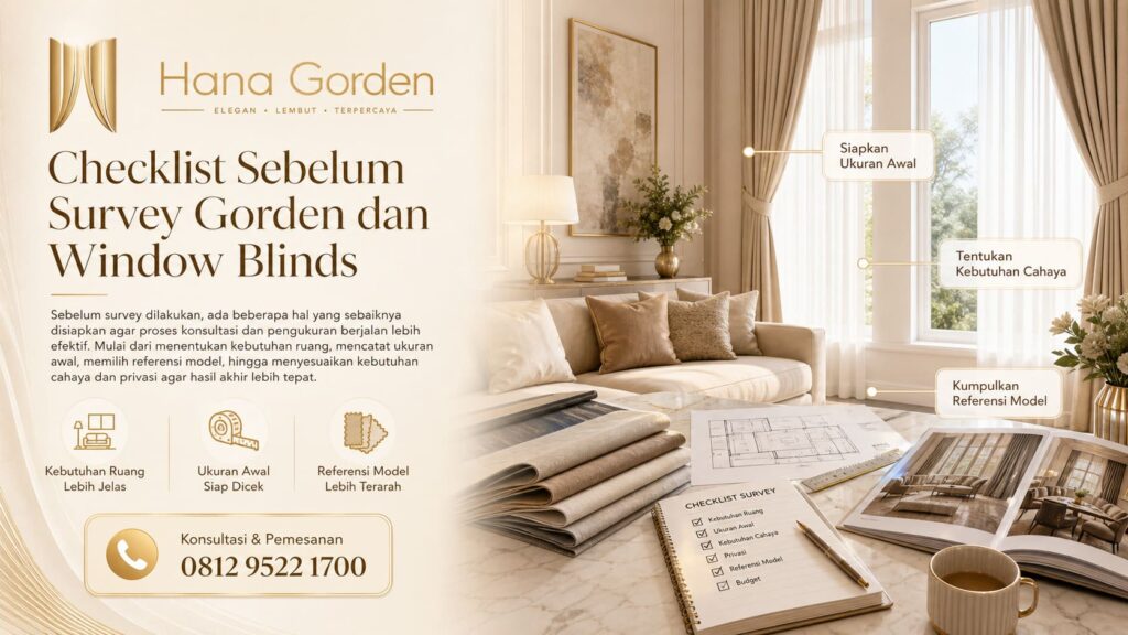 Checklist Sebelum Survey Gorden dan Window Blinds