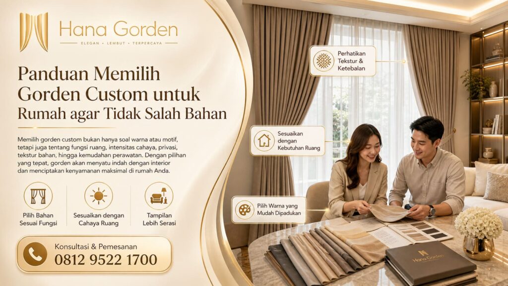 Panduan Memilih Gorden Custom untuk Rumah agar Tidak Salah Bahan