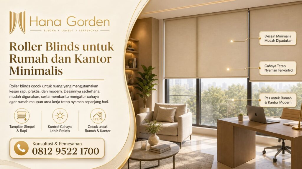 Roller Blinds untuk Rumah dan Kantor Minimalis