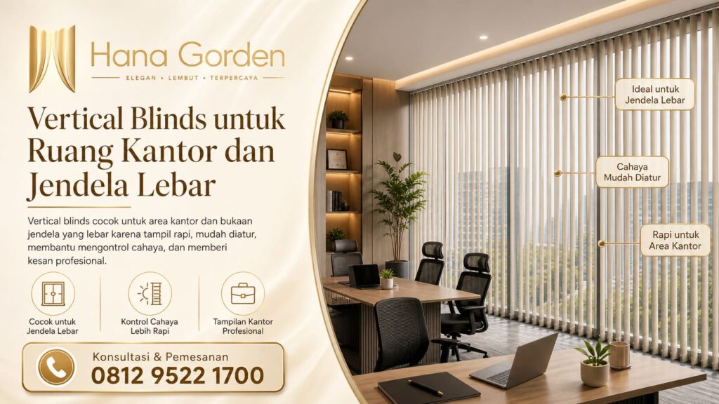 Vertical Blinds untuk Ruang Kantor dan Jendela Lebar