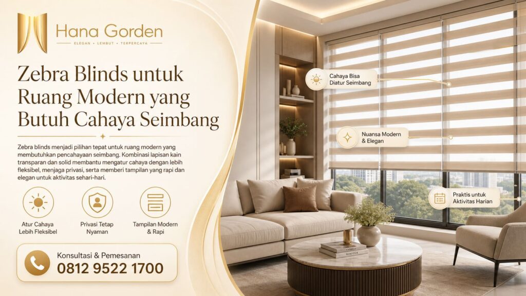 Zebra Blinds untuk Ruang Modern yang Butuh Cahaya Seimbang