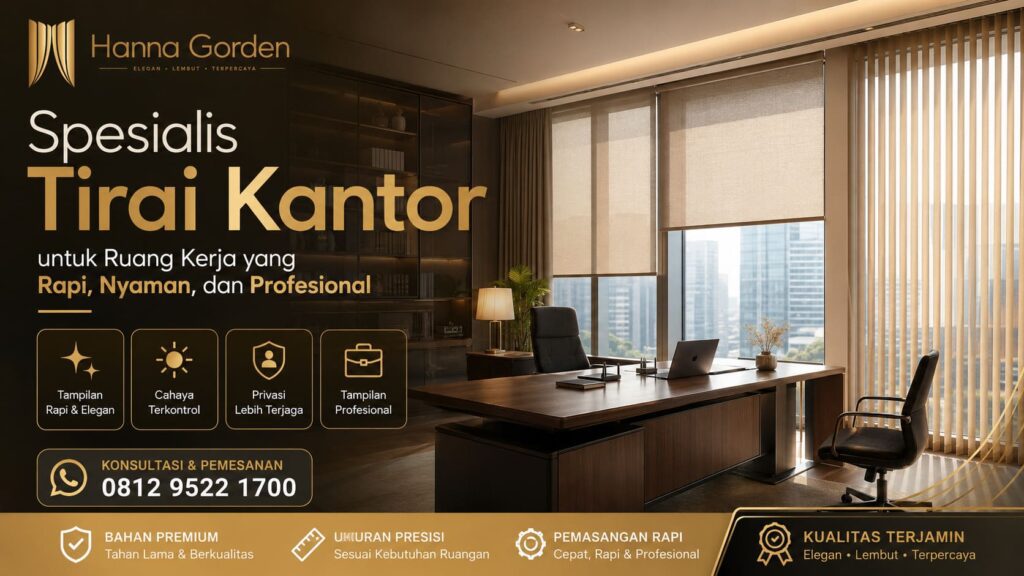 Spesialis Tirai Kantor untuk Ruang Kerja yang Rapi, Nyaman, dan Profesional
