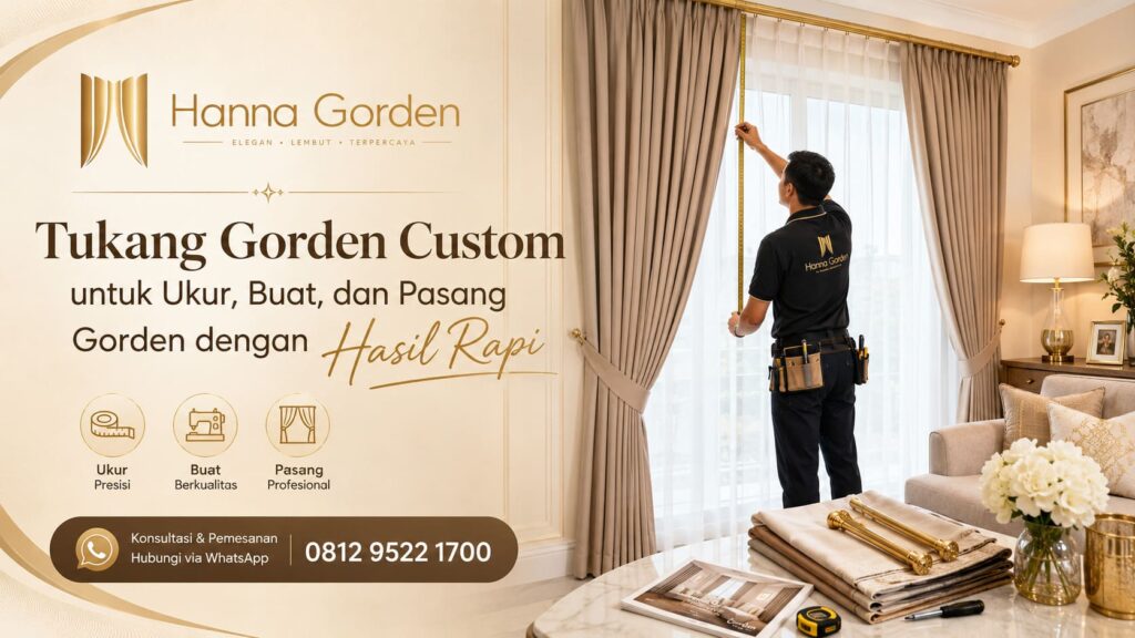 Tukang Gorden Custom untuk Ukur, Buat, dan Pasang Gorden dengan Hasil Rapi