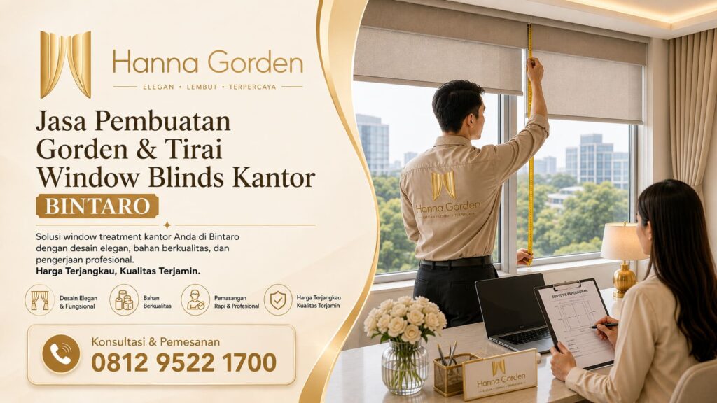 Jasa Pembuatan Gorden & Trirai Window Blinds Kantor Bintaro - Harga Terjangkau Kualitas Terjamin
